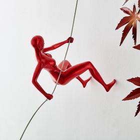 Climbing Woman 8" Wall Sculpture (Option: Metallic Red)